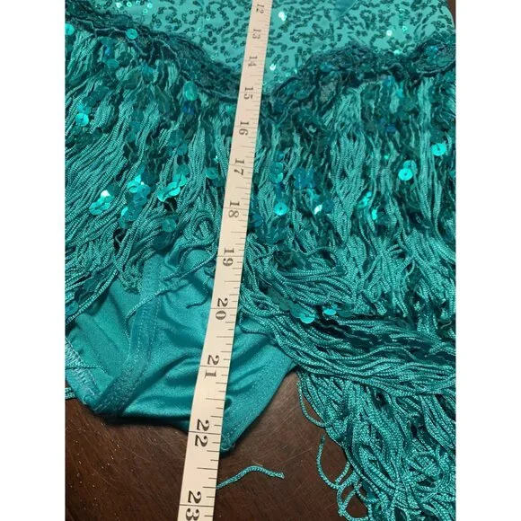 Weissman Dance Costume Sequin Fringe Size A/S - Picture 8 of 9